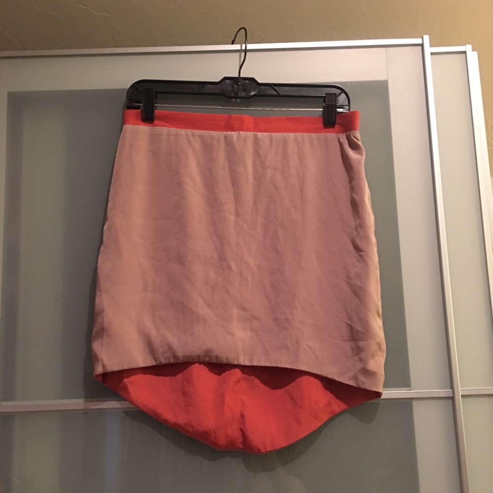 Potter’s Pot camel and orange mini skirt Med Jrs